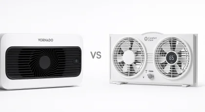 Vornado TRANSOM AE vs. Comfort Zone 9" Smart Window Fan Comparison