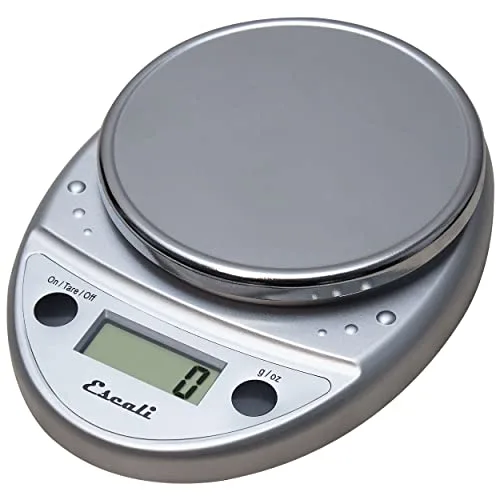 Escali Primo digital kitchen scale showing fixed integrated display