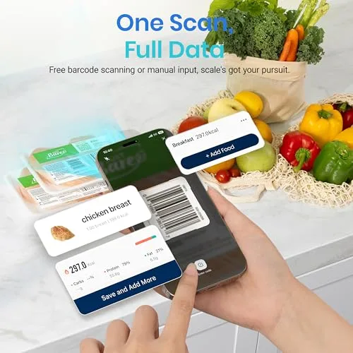 Etekcity ESN00 VeSync barcode scanning screen for food logging