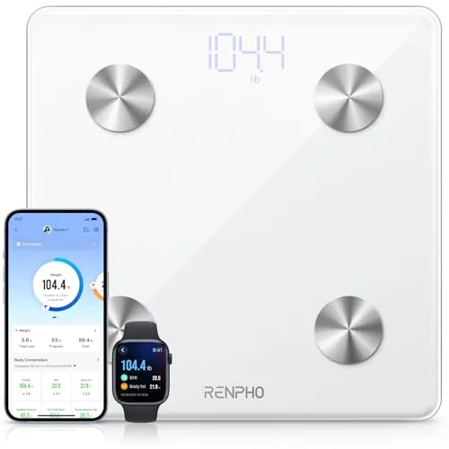 RENPHO Smart Scale ES-CS20M on white background supporting unlimited user profiles for multi-person households