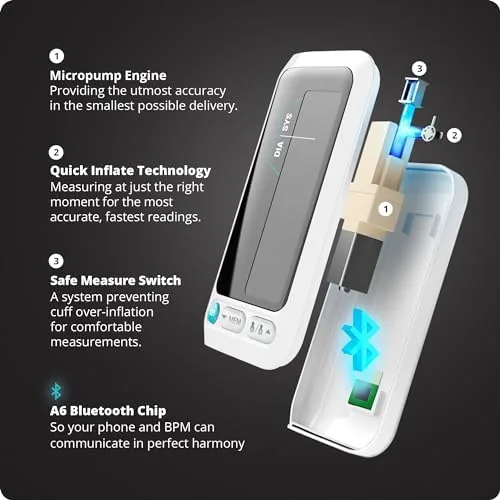 Greater Goods Bluetooth blood pressure monitor battery compartment open revealing AA batteries