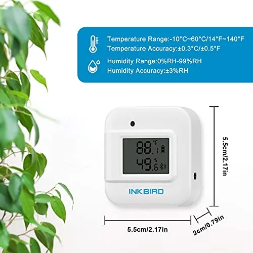 Inkbird IBS-TH2 Plus temperature humidity sensor with external probe and digital display