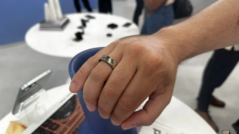 Samsung Galaxy Ring worn on hand showing low-profile fit