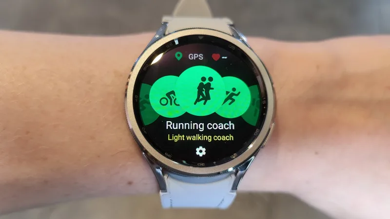 Samsung Galaxy Watch 6 displaying Running Coach training feature screen