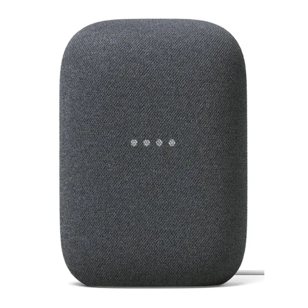 Charcoal Google Nest Audio with front indicator lights