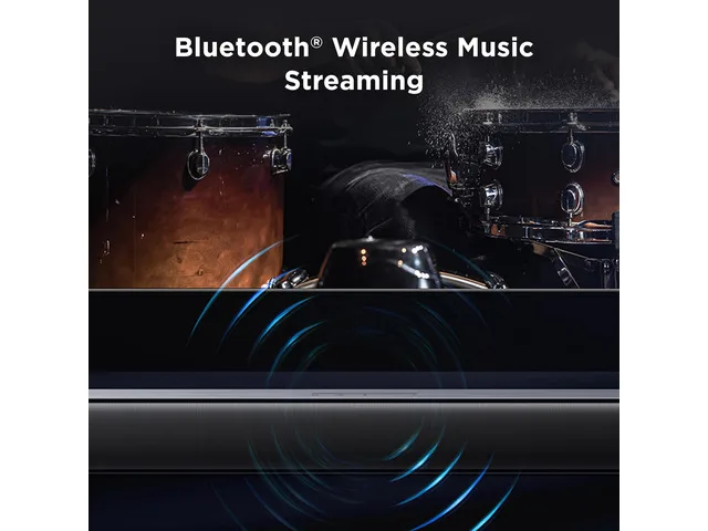 TCL S45H promotional image illustrating Bluetooth wireless music playback