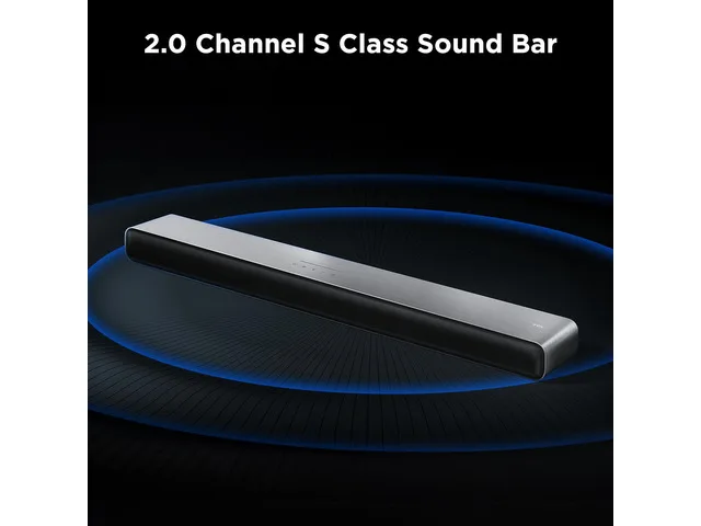 TCL S45H all-in-one soundbar with its 2.0-channel stereo configuration identified