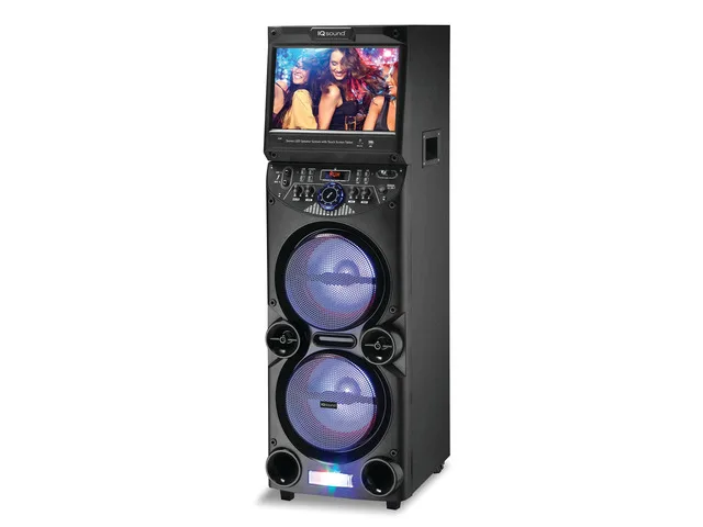 Supersonic IQ-5910DJWK tower with touchscreen, speaker drivers and illuminated front panel