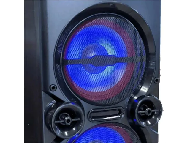 Supersonic IQ-5910DJWK with its 14-inch touchscreen positioned above the speaker controls