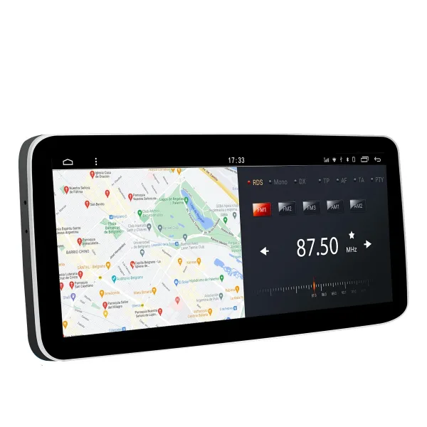 YUEHOO YH-D071 12.3-inch IPS screen showing map and radio