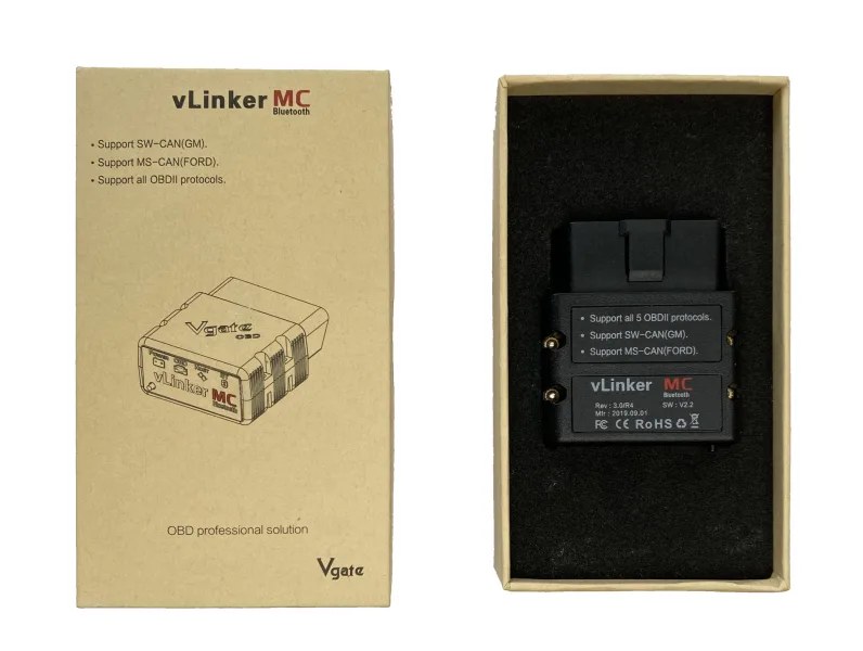 Vgate vLinker MC Bluetooth OBD-II adapter side view
