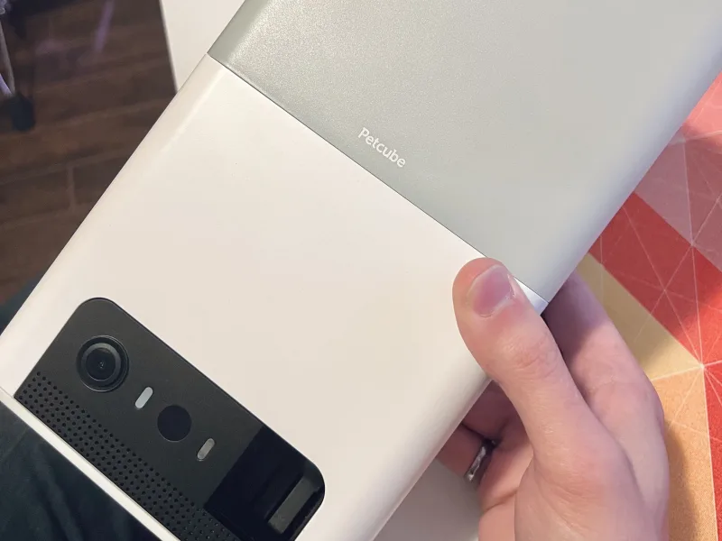 Petcube Bites 2 Lite close-up showing camera lens and body