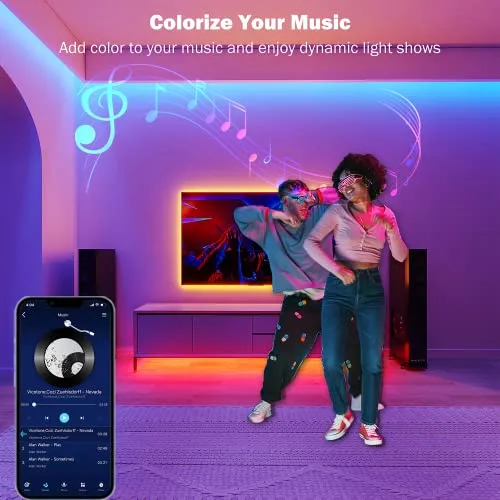 Leeleberd T-100 music sync LED lighting effect in a room