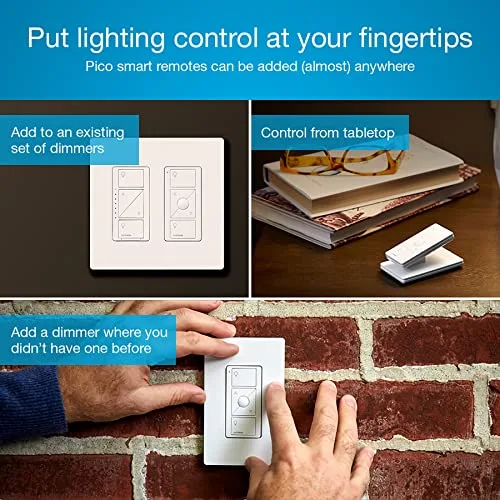 Lutron P-BDG-PKG2W-A Caséta dimmer with Smart Bridge and Pico remote