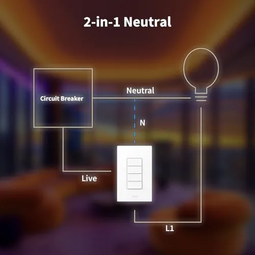 Aqara WS-K04E wiring diagram showing neutral and no-neutral options
