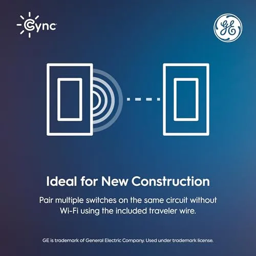 Cync 93131905 paddle dimmer close-up showing slider controls