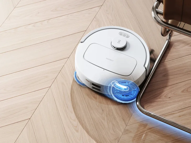 ECOVACS DEEBOT N30 OMNI robot vacuum highlighting mopping hardware