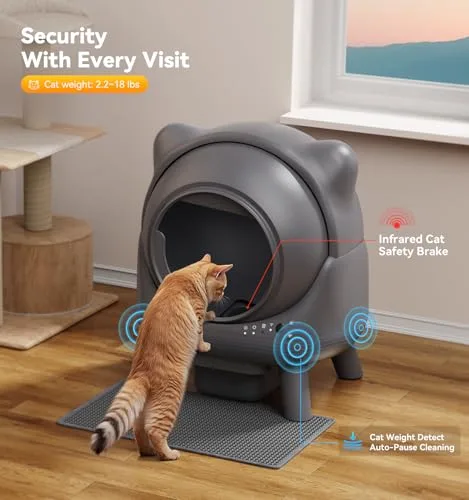FEELNEEDY self-cleaning litter box with cat approaching sensors