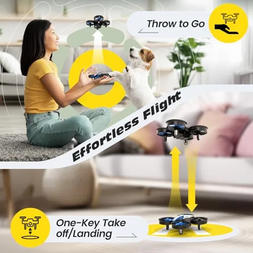 Holy Stone HS210 micro drone showing one-key takeoff controls