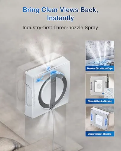 ECOVACS WINBOT W2 PRO OMNI window robot cleaning glass with three-nozzle spray