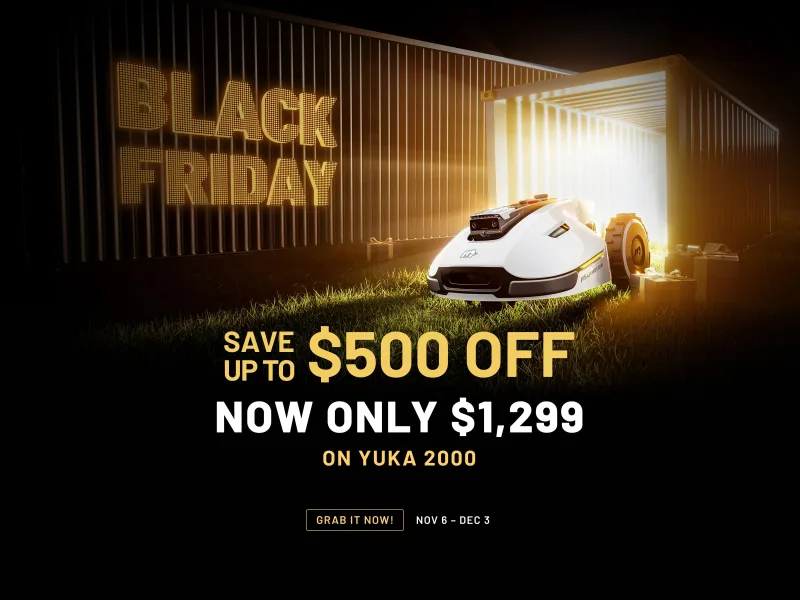Mammotion YUKA 2000 with Black Friday discount badge