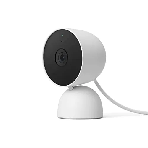 Google Nest Cam (indoor, wired) in Snow color showing circular lens and base