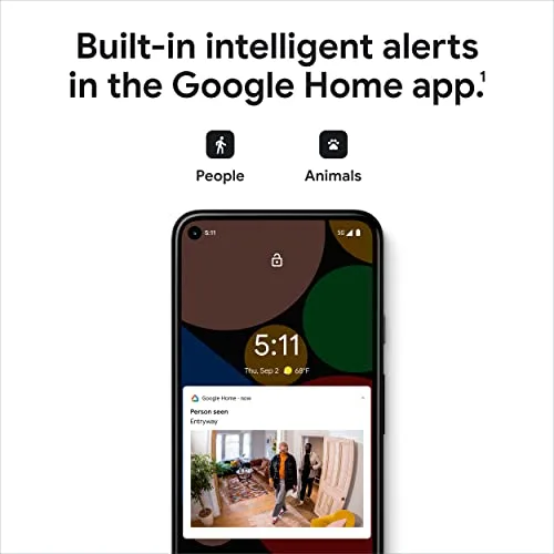 Google Nest Cam indoor wired Google Home app intelligent alerts screen