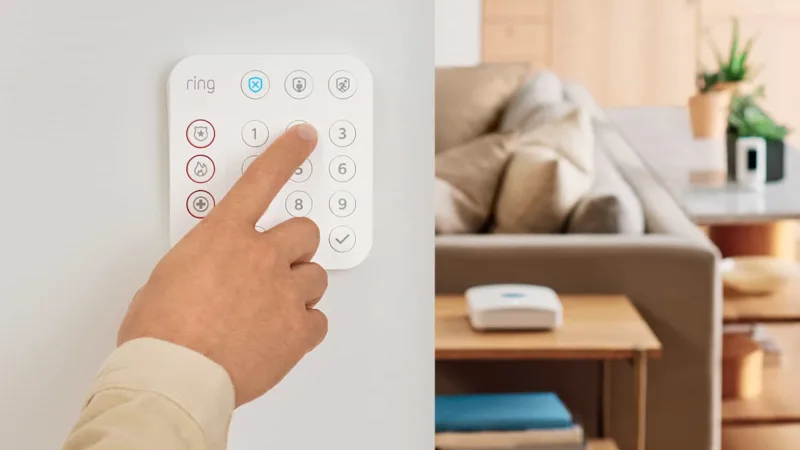 Ring Alarm 14-Piece Kit keypad used for arming and disarming