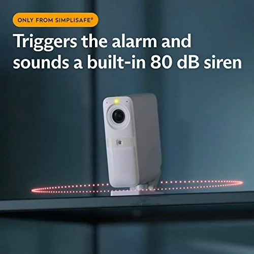 SimpliSafe KT056-01RUS indoor camera with alarm use on desk