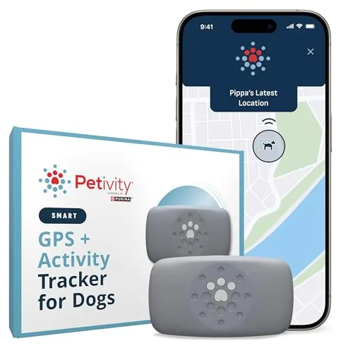 Petivity Smart GPS tracker with map-based mobile app location screen