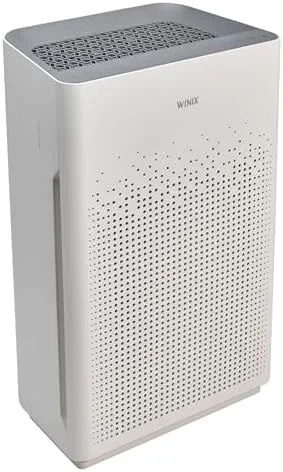 Winix AM90 air purifier front view showing slim rectangular profile