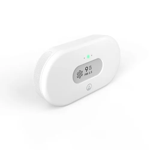 Airthings View Pollution compact monitor body and rear design