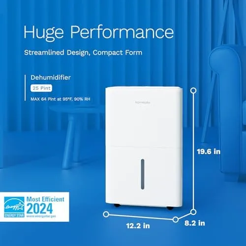 kOmeLabs 3,500 sq ft Wi‑Fi dehumidifier angled view showing larger chassis