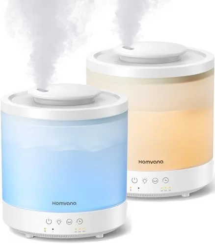 Homvana 1.5L top-fill humidifier with night light options