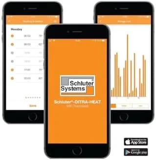 Schluter DITRA-HEAT-E-WiFi thermostat app scheduling screen