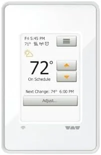 Schluter DITRA-HEAT-E-WiFi thermostat front view showing temperature screen
