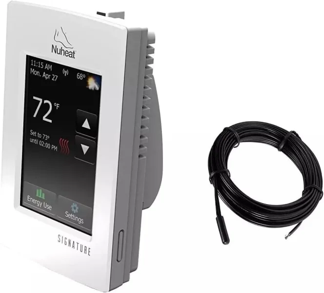 nVent NUHEAT Signature thermostat with electric floor heating wire system