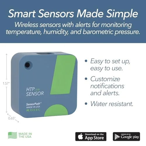 SensorPush HTP.xw sensor angled view for alerts and logging