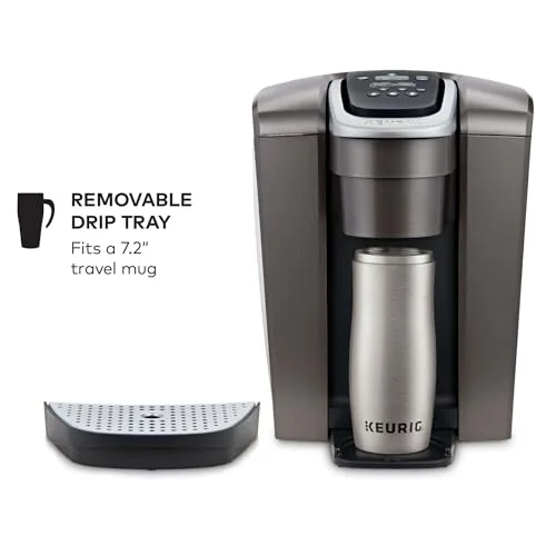 Keurig K-Elite removable drip tray fitting a 7.2-inch travel mug