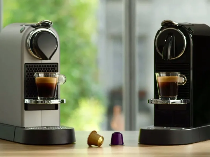 Nespresso CitiZ machines with capsules and espresso cups