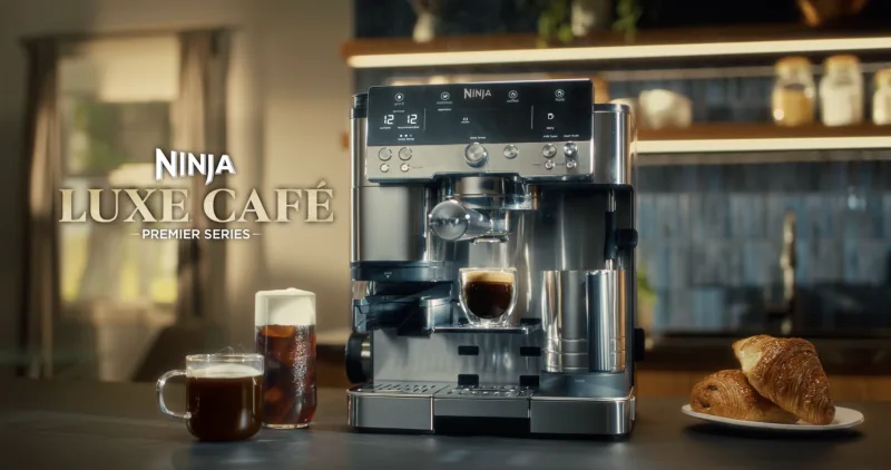 Ninja Luxe Cafe Premier Series with coffee and iced coffee