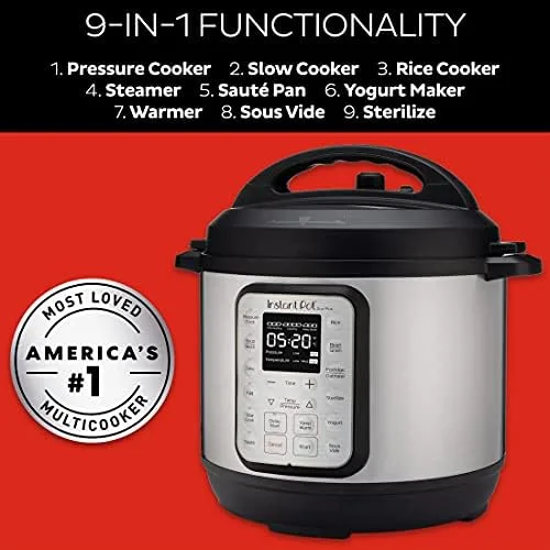 Instant Pot Duo Plus stainless steel inner pot close-up