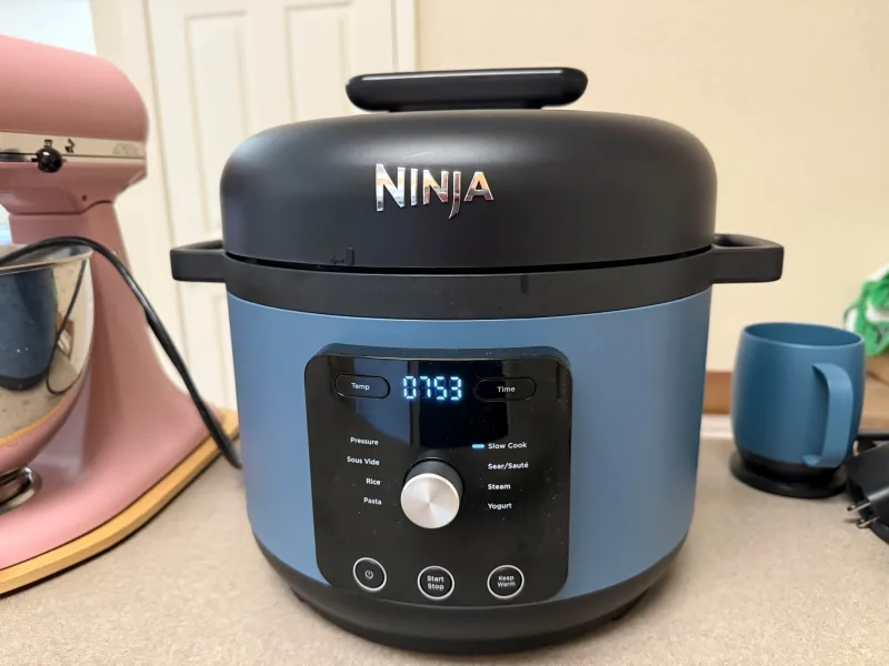 Ninja HyperHeat 6.5-qt pressure cooker on counter in use
