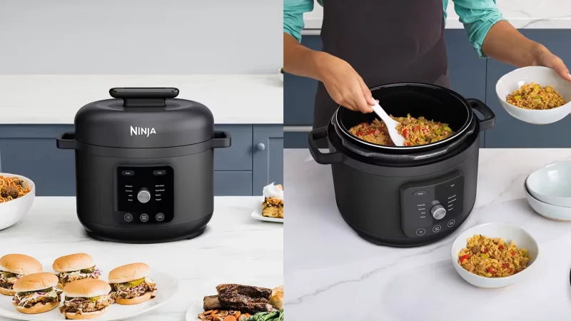 Ninja HyperHeat 9-in-1 pressure cooker showing cooking modes