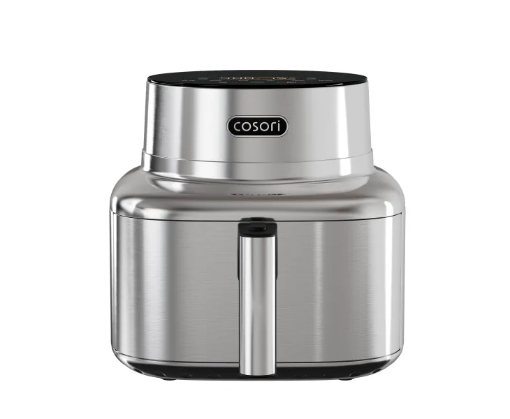 Cosori CAF-SE601S-CUS stainless steel air fryer control panel close-up