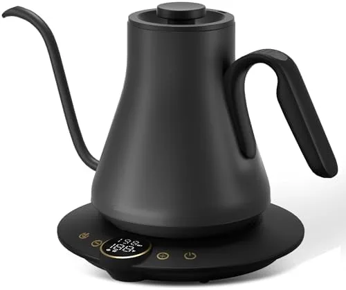 Cocinare Barista Collection matte black gooseneck kettle with digital base
