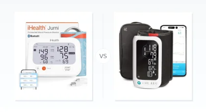 iHealth Jurni vs Greater Goods Bluetooth Upper Arm Blood Pressure Monitor: Rechargeable Sm