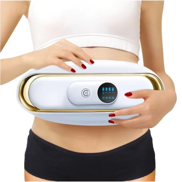 Smart Abdominal Massage Hot Compress Belt with rigid outer housing and mesh waistband