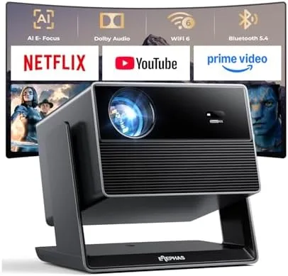 ELEPHAS Smart 4K Projector front view showing compact body