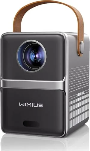 WiMiUS 4K portable smart projector primary product shot showing mini compact size
